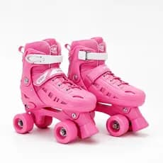 Patins Quad 4 Rodas Tamanho Regulável 29 até 40 Rosa, Azul e Preto + Bolsa!