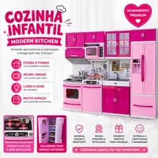 Cozinha de Brinquedo Infantil Completa Kit Luxo com Acessórios e Utensílios