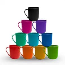 Kit 10 Canecas Plásticas Premium 400ML Escolar Para Merenda Cantina Creche Festas e Eventos