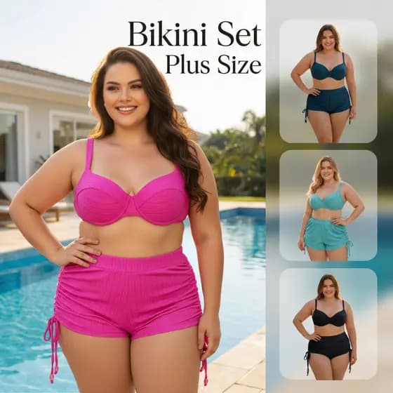 Biquini Feminino Plus Size Kit 2 Peças  tamanhos 42-48 Tamanho Grande Estilo