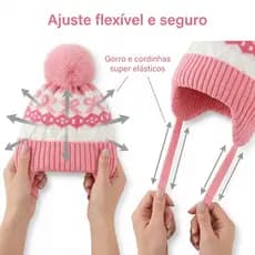 Gorro Infantil para Bebês e Crianças de 1 a 6 anos - Com Pompom e Forro Quente para Inverno