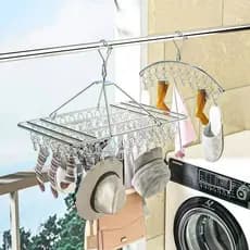 Varal Aço Inox Suspenso Meias Calcinha E Roupa Intima Apartamento Lavanderia -40 Prendedores-Vende Mais