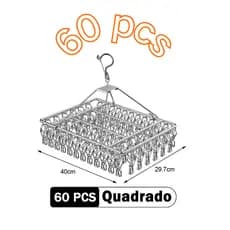 Varal de Aço Inox com 60 Prendedores para Roupa Íntima e Meias - Perfeito para Apartamento