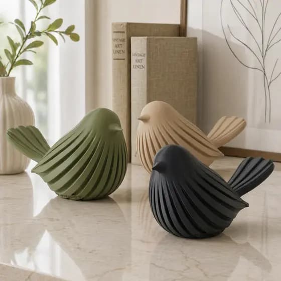 Passarinhos Decorativos Par ou Unidade - Enfeite Minimalista Escandinavo Para Sala Rack E Prateleira Casa