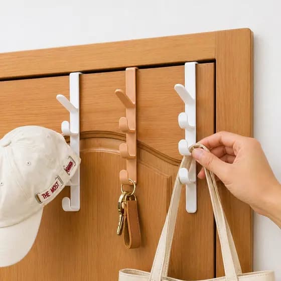 Kit Cabide Suporte Para Porta Com 5 Ganchos Para Pendurar Da Porta/Bolsas/Chapéus/Acessórios home