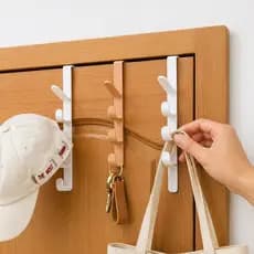 Kit Cabide Suporte Para Porta Com 5 Ganchos Para Pendurar Da Porta/Bolsas/Chapéus/Acessórios home