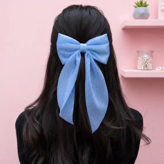 Laços De Cabelo Brilhantes Com Presilha Para Festas Com Glitter Estilo Infantil e Adulto Dorama
