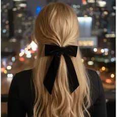 Laço De Cabelo De Veludo Com Presilha | Festa Casual | Estilo Elegante