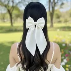 Laço de Cabelo Grande Tecido com Presilha Tendência  Casamento Daminha Dorama Elegante Feminino