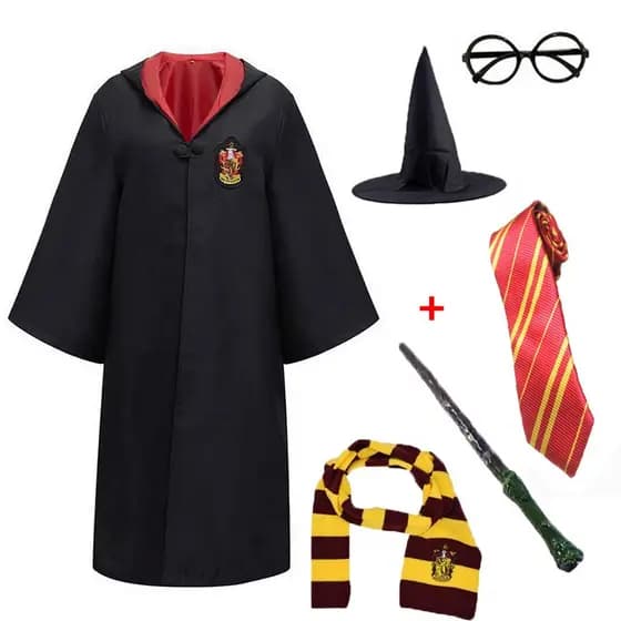 Fantasia de Cosplay Godric, Cachecol, Gravata, Varinha Mágica, Uniforme Escolar Hermione, Acessórios de Halloween IEXB