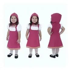 Fantasia de Festa Infantil: A Menina e o Urso com Cachecol Vestido de Festa OEBK