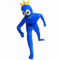 Fantasia Rainbow Friends para Crianças Meninos Monstro Azul Cosplay do Jogo de Terror ROBLOX Macacão de Halloween Festa