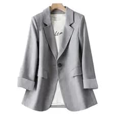Blazer Simples com Botões Frontais Elegante para Mulheres LMDE