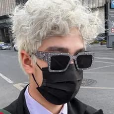 Europeu americano Retro retangular diamante-cravejado óculos de sol das mulheres dos homens estilo Punk Hip-Hop disco ru