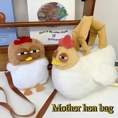 2025 Nova Alça Ajustável De Pelúcia Saco Dos Desenhos Animados Bolsa De Frango Para Mulheres Fofo Galinha Ombro Festa De