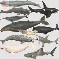 Brinquedos Infantis Modelos Realistas de Animais do Oceano Tubarão Branco Baleia Spermatogênese Baleia Azul Baleia Juba