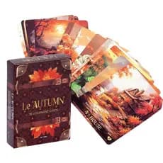 36 Cartas Conjunto de Jogo de Papel Interativo Multi-Jogador Tarot Estético de Outono para Meninos Meninas Adultos chunn