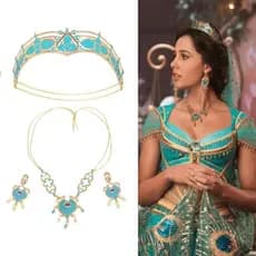 1conjunto Jasmim Princesa Colar Jóias Cosplay Filme Aladdin Banquete De Senhoras Halloween Presentes De Festa De Natal