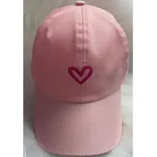 BONÉ INFANTIL ROSA - BORDADO CORAÇÃO
