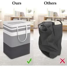 Kit com 2 unidades Cesta de Roupas Sujas Dobrável 75L: Caixa Organizadora de Roupas.AlcasReforcadas, Tecido Algodao Linh