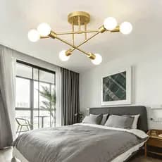 Lustre Moderno Lâmpada De Teto Semi-Embutida Iluminação De Ouro Antiga Nórdica para sala de jantar home office quarto