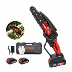 Motosserra Elétrica Portátil 6 Polegadas 21v Bivolt Portátil Corta Tudo 2 Baterias Inclui carregador