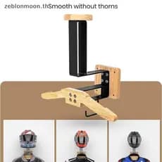 [H & B Abril] Suporte Para Capacete De Nogueira Preta 2 Em 1 Cabide Terno De Corrida De Motocicleta Rack De Montagem Equ