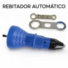 Cabeçote Rebitador para Furadeira Parafusadeira Universal - Inclui 4 Bocais + Chave
