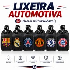 Lixeira Automotiva Para Câmbio Carro Time Barcelona Real Madrid PSG Manchester Chelsea Bayern