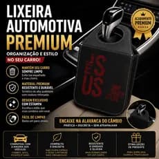 Lixeira Automotiva Premium Porta Lixo Para Carro Universal Impermeável Organizador Veicular Couro Sintético