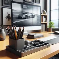 Kit Organizador de Escritório Completo Porta Canetas com Divisórias Multiuso para Mesa Home Office e Setup Profissional