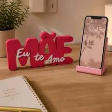 Kit Presente Dia das Mães Eu Te Amo Letreiro Decorativo Romântico Presente Especial Mãe Elegante