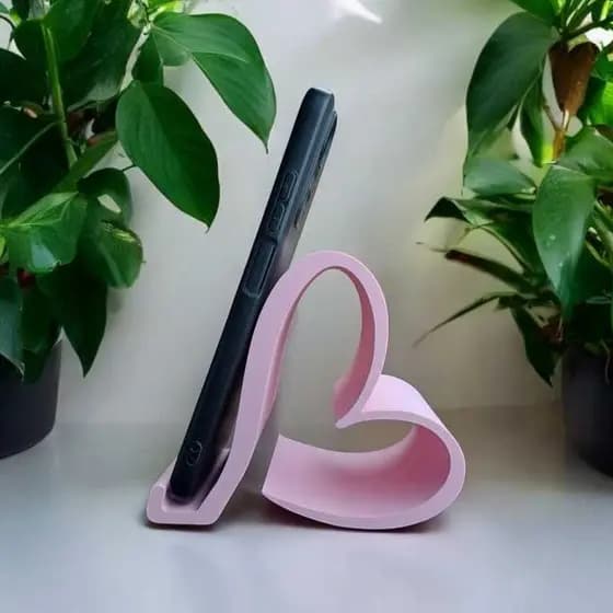 Suporte para Celular Coração Porta Celular de Mesa Decorativo Romântico Escrivaninha Quarto Presente