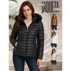 Jaqueta Puffer Feminina Inverno Forrada Peluciada Com Capuz Super Quente Confortável Ideal Para Dias Frios Moda Atual