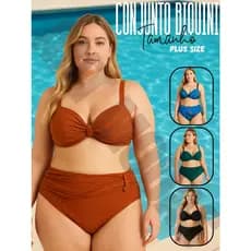 Biquíni Feminino Plus Size Tamanho Grande 2 Peças Confortável e Estiloso Praia