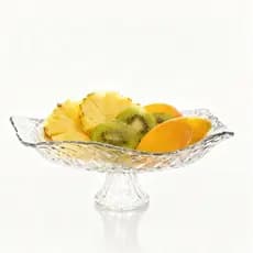 Centro de Mesa Diamond em Vidro com Pé – Fruteira Decorativa Elegante para Sala de Jantar e Cozinha