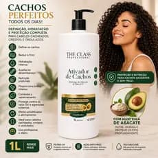 Ativador de Cachos Profissional Abacate 1L definição intensa hidratação profunda e controle do frizz