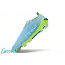 032331 Eaeovni Homens Couro Campo Chuteiras FG Mulheres Botas De Futebol Esportes Laceless