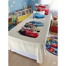 Jogo de Cama Infantil Solteiro 3 Peças Personagens – 600 Fios Toque de Algodão Macio