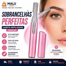 Caneta Depiladora De Sobrancelhas + Depilador Rosto Buço Facial Elétrico - Design Preciso, Rápido e Sem Dor - Portátil