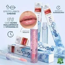 Lip Gloss Big Mouth Aumenta Volume Labial e Hidrata Maquiagem Volume Efeito Espelhado Efeito Bocão Envio Imediato