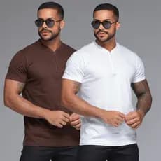 Kit 2 Camisetas Hanley Com Zíper Casual Básico