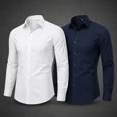 Kit 2 Camisa Manga Longa Slim Fit Microfibra Não Amassa