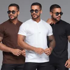 Kit 3 Camisetas Hanley Com Zíper - Casual