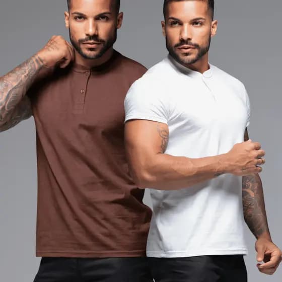 Kit 2  Camisetas Masculina Hanley de Botões Casual Elegante