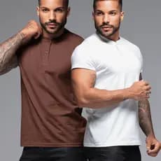 Kit 2  Camisetas Masculina Hanley de Botões Casual Elegante