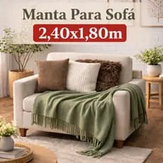 Manta Para Sofá Gigante 2,40x1,80m Casal Algodão Promoção Decoração Direto da Fábrica Atacado