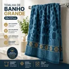 Toalha de Banho Grande 68x137cm – Prática, Macia e Perfeita para Uso Diário