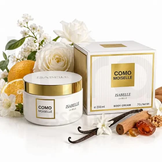 Hidratante Creme Como Moiselle Isabelle la Belle 200ml Perfumado Corporal Pasta em Pote Concentrado