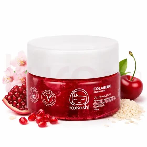 Geleia Facial de Colágeno Kokeshi 100g – Hidratante Facial Jelly com Colágeno
